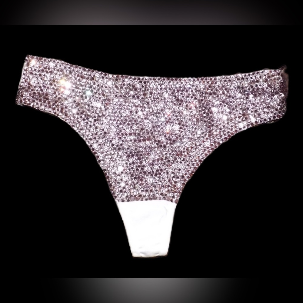 Light Rose Pink Rhinestone Pantie Sizes XS Small Medium Large 1X 2X 3X 4X New
